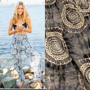 Lotus & Luna Harem Pants S/M Gray Watercolor Harem Pants